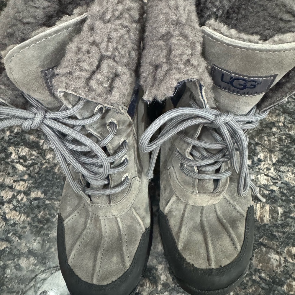 UGG Kids leather sheepskin winter Boots